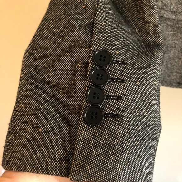 Talbots Black and White Wool and Silk Blend Tweed Blazer - Picture 4 of 8